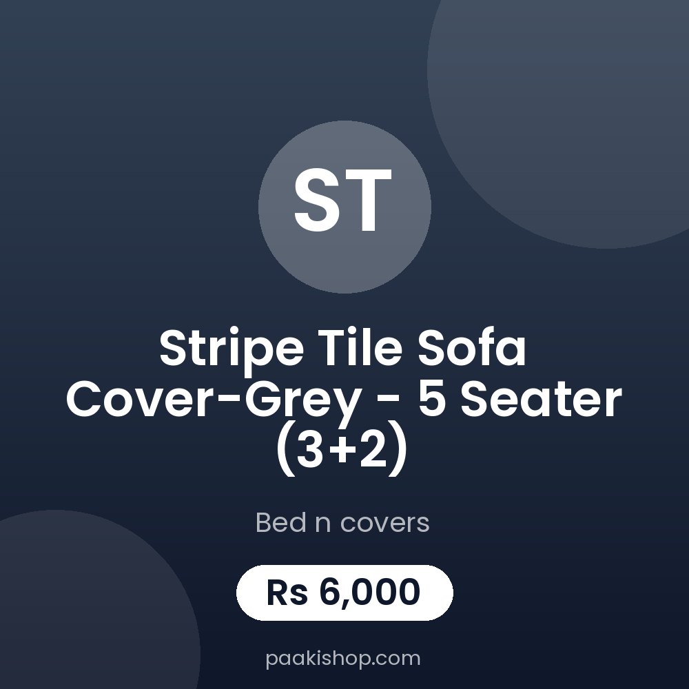Stripe Tile Sofa Cover-Grey - 5 Seater (3+2)