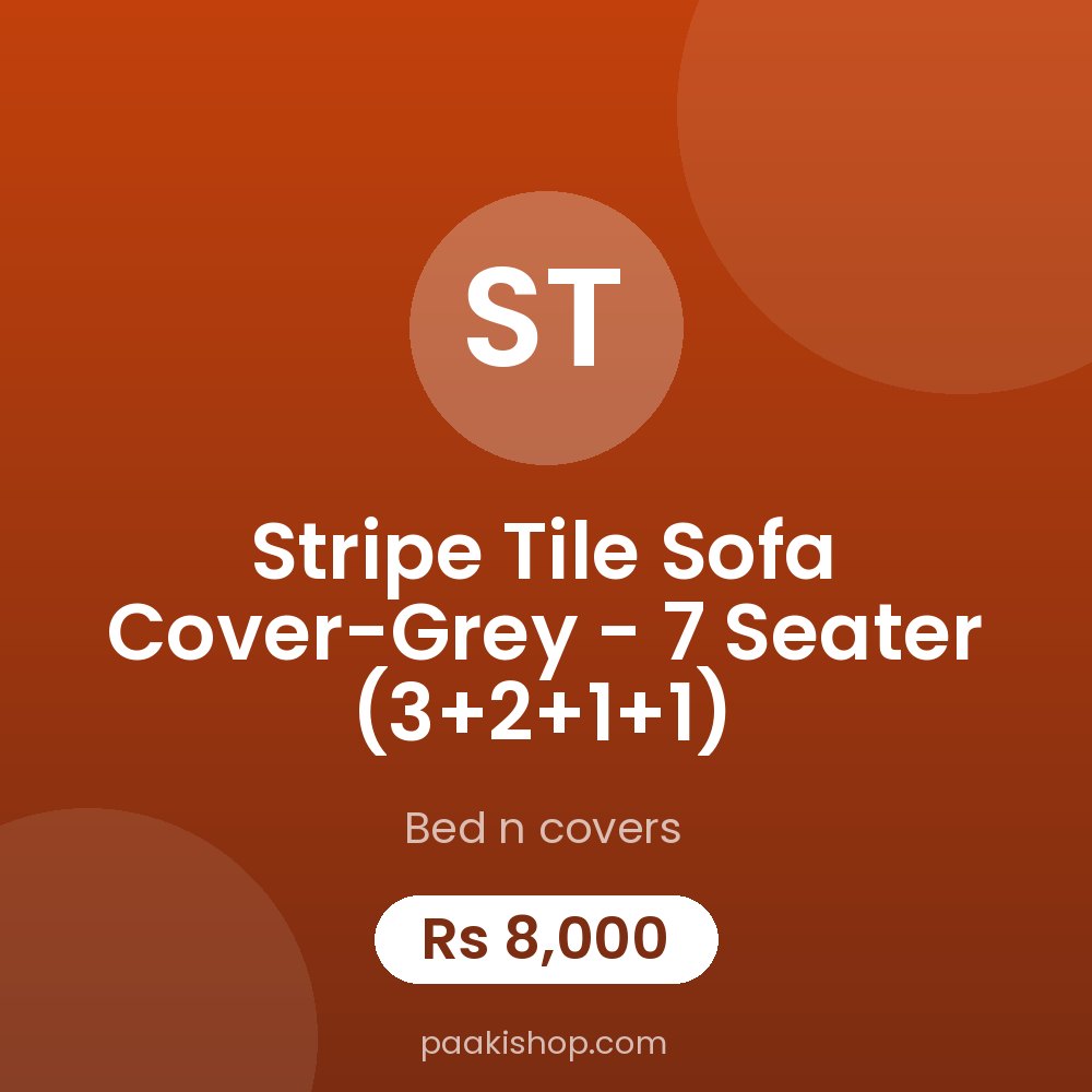 Stripe Tile Sofa Cover-Grey - 7 Seater (3+2+1+1)