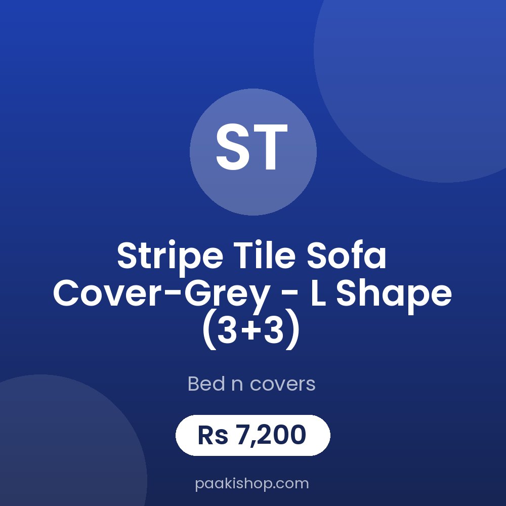 Stripe Tile Sofa Cover-Grey - L Shape (3+3)