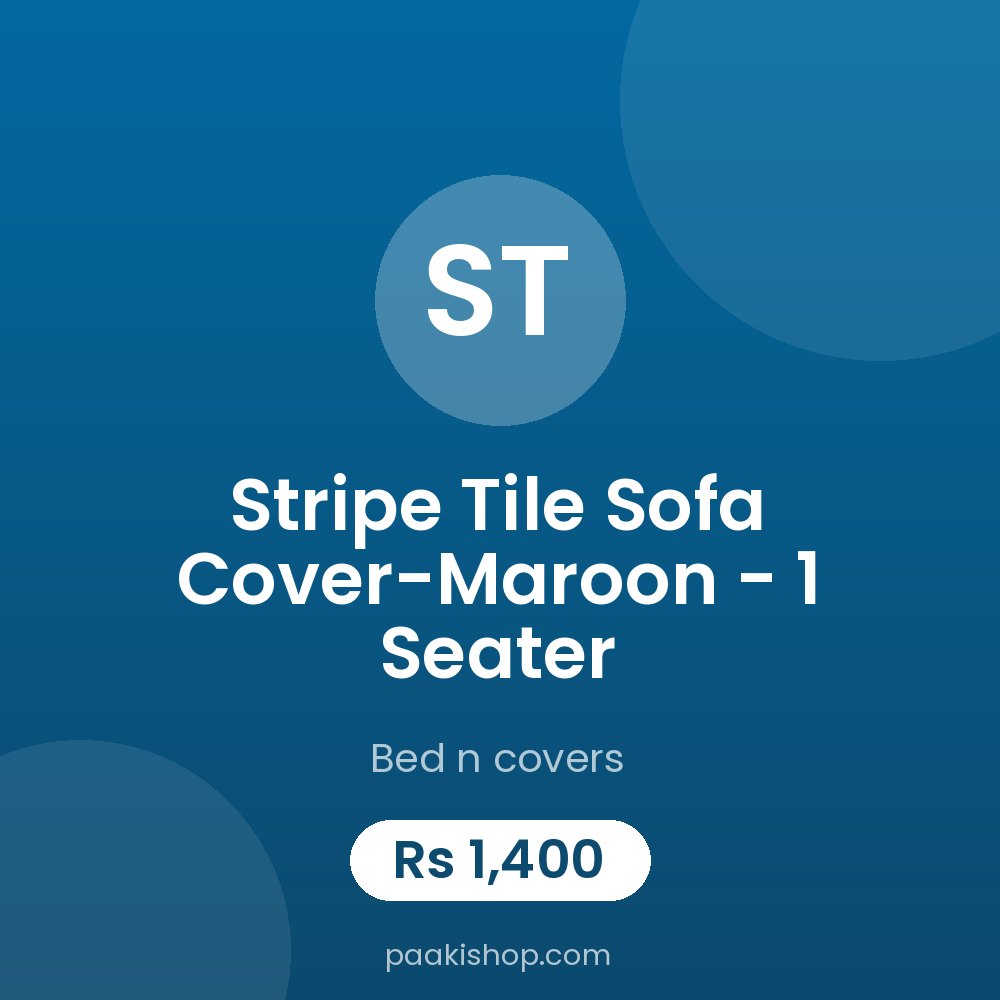 Stripe Tile Sofa Cover-Maroon - 1 Seater