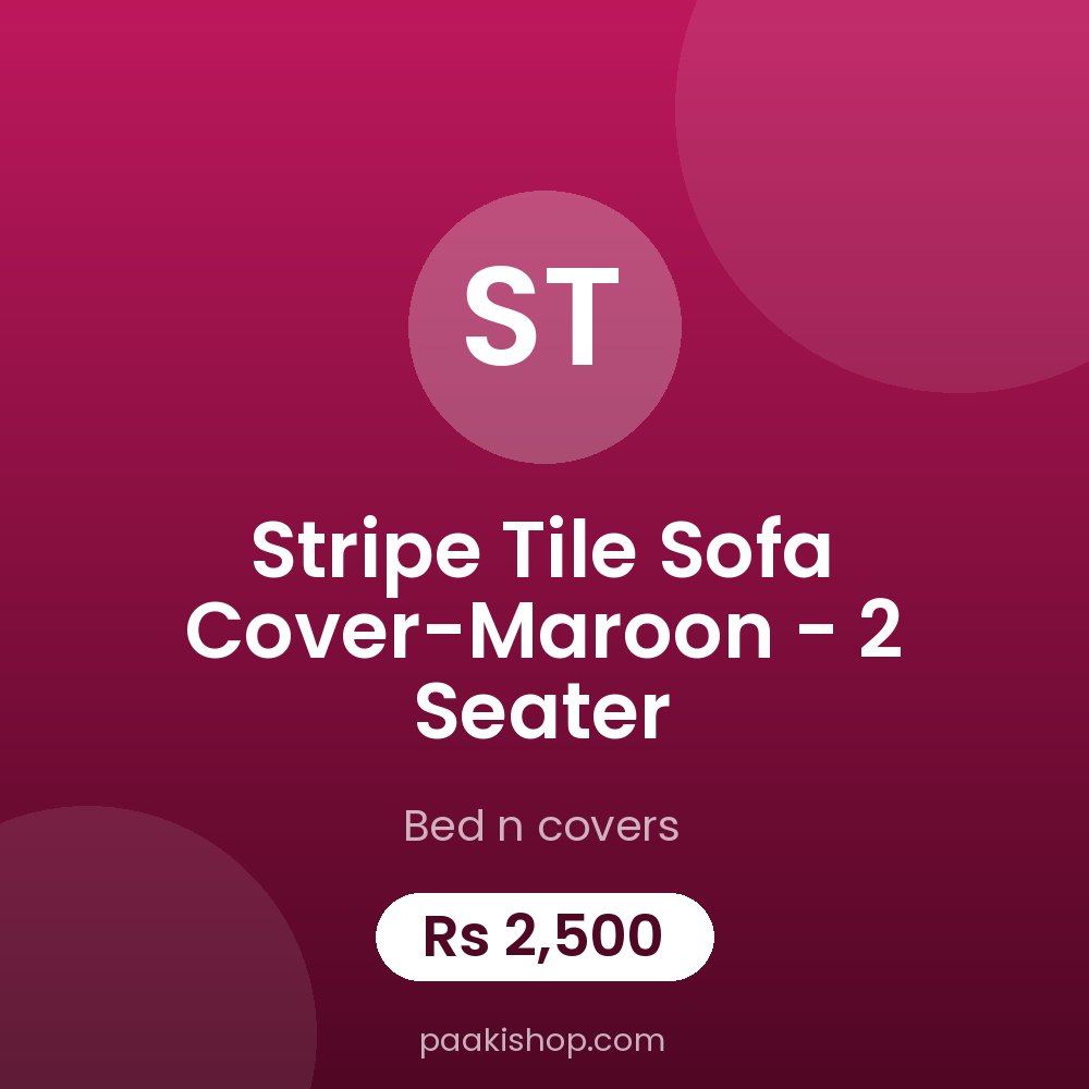 Stripe Tile Sofa Cover-Maroon - 2 Seater