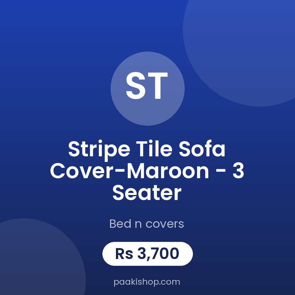 Stripe Tile Sofa Cover-Maroon - 3 Seater