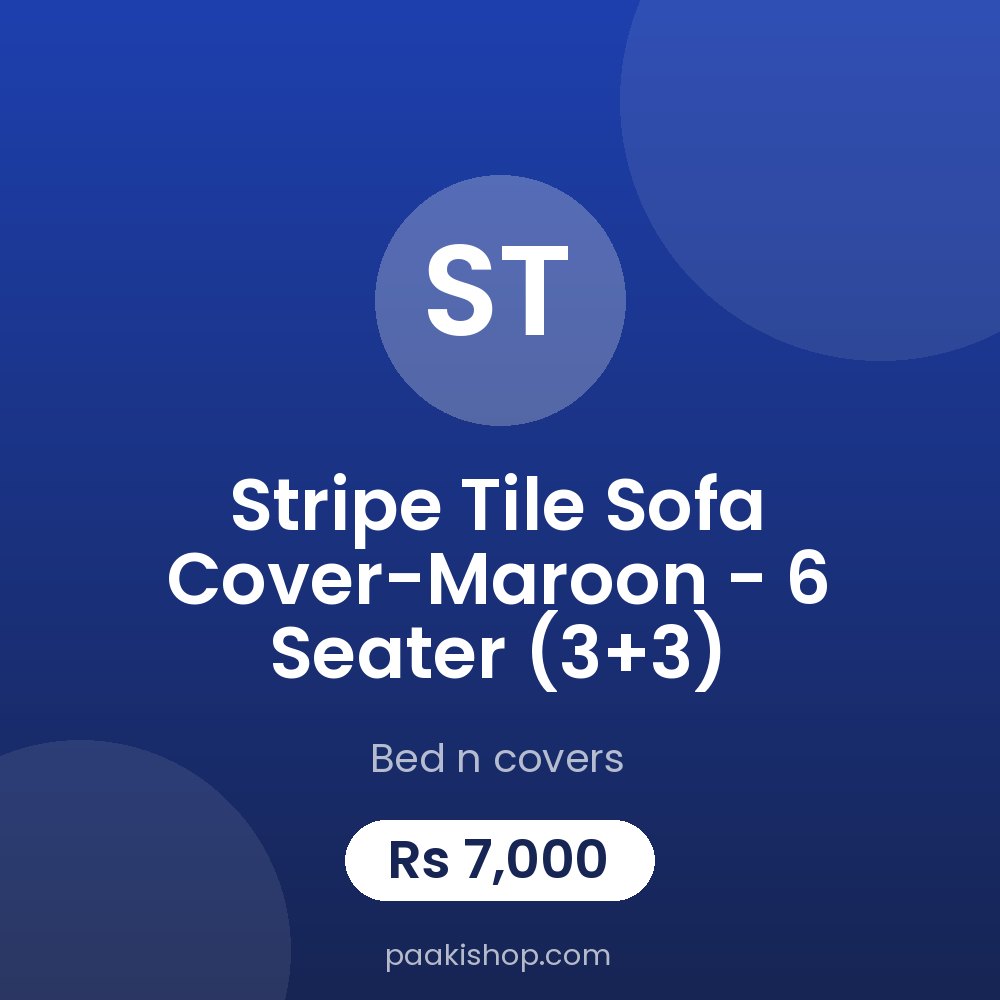 Stripe Tile Sofa Cover-Maroon - 6 Seater (3+3)