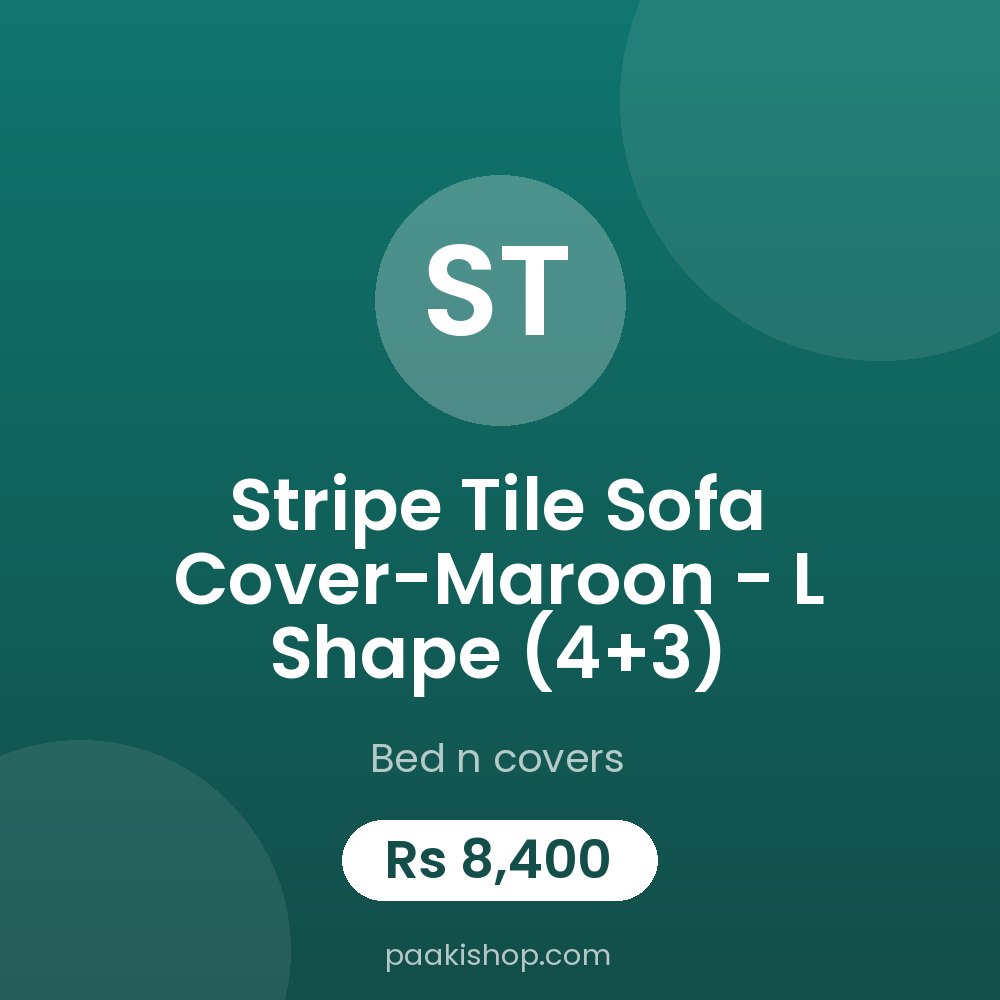 Stripe Tile Sofa Cover-Maroon - L Shape (4+3)