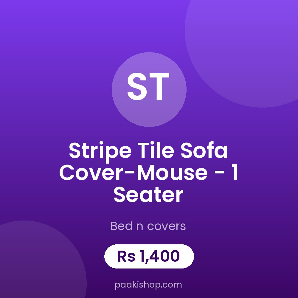 Stripe Tile Sofa Cover-Mouse - 1 Seater