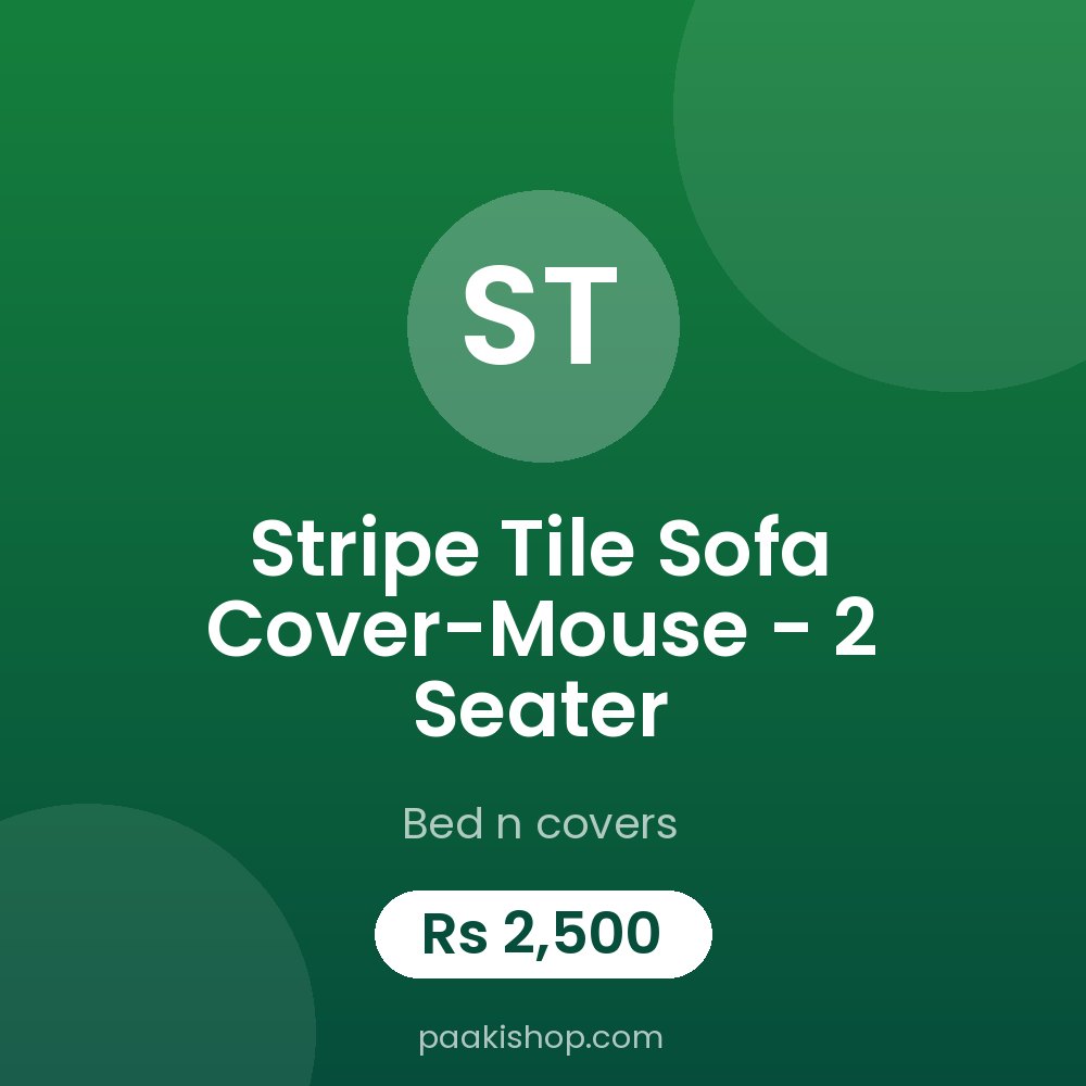 Stripe Tile Sofa Cover-Mouse - 2 Seater