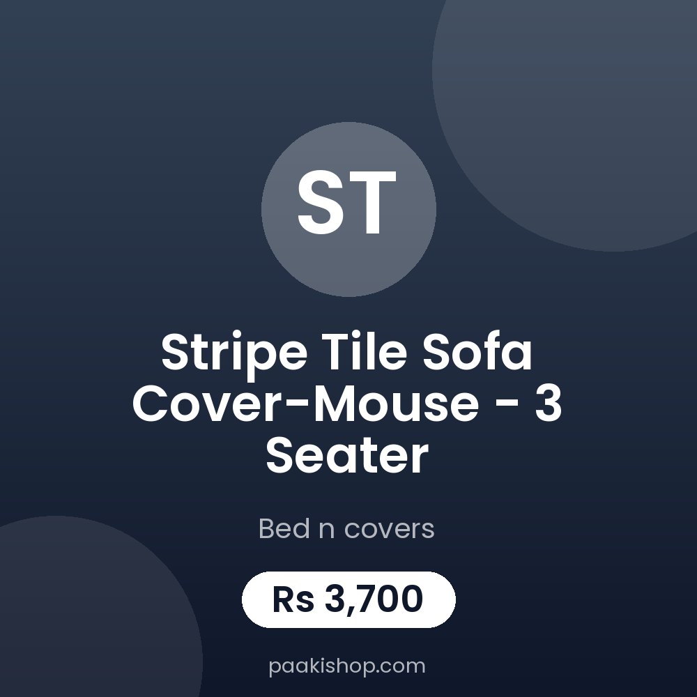 Stripe Tile Sofa Cover-Mouse - 3 Seater
