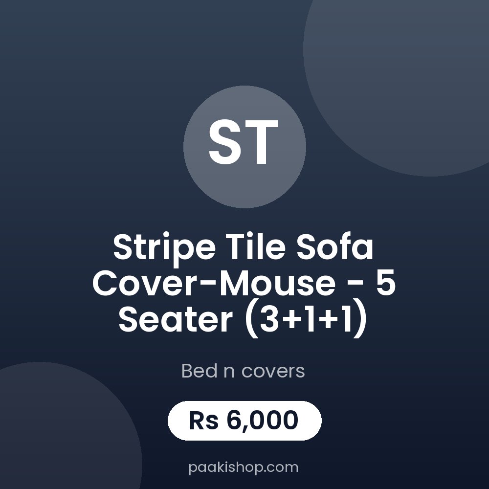 Stripe Tile Sofa Cover-Mouse - 5 Seater (3+1+1)