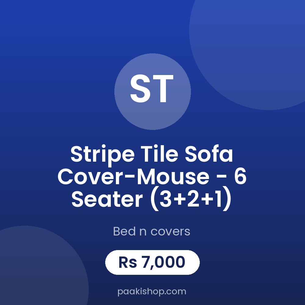 Stripe Tile Sofa Cover-Mouse - 6 Seater (3+2+1)