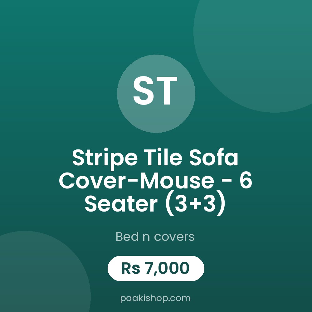 Stripe Tile Sofa Cover-Mouse - 6 Seater (3+3)