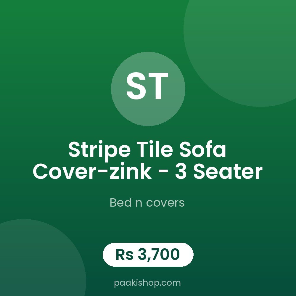 Stripe Tile Sofa Cover-zink - 3 Seater