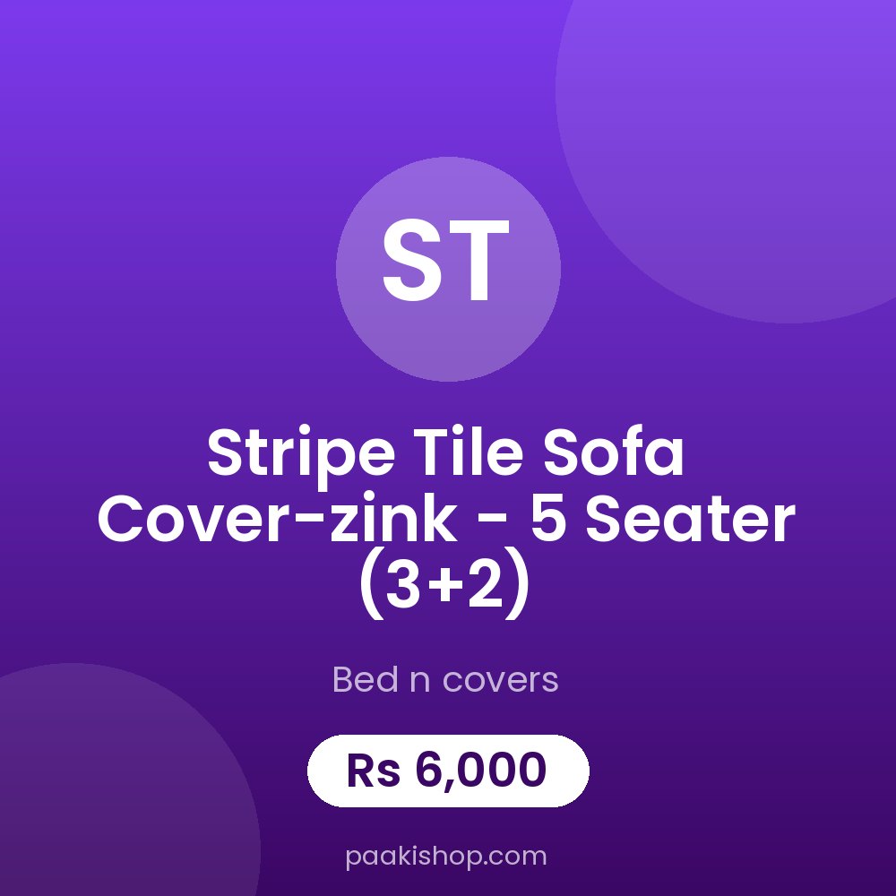Stripe Tile Sofa Cover-zink - 5 Seater (3+2)