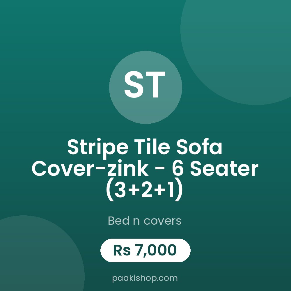 Stripe Tile Sofa Cover-zink - 6 Seater (3+2+1)