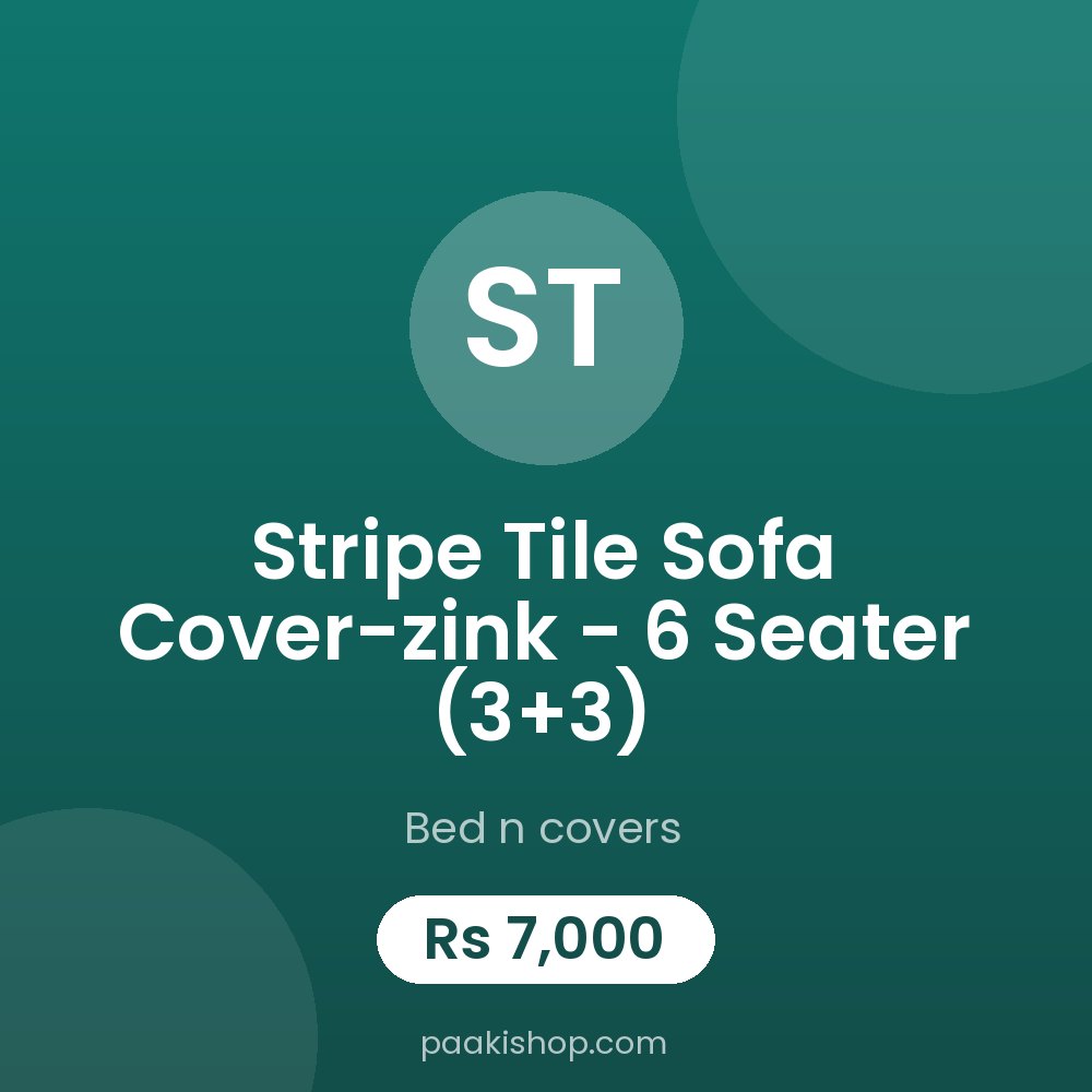 Stripe Tile Sofa Cover-zink - 6 Seater (3+3)