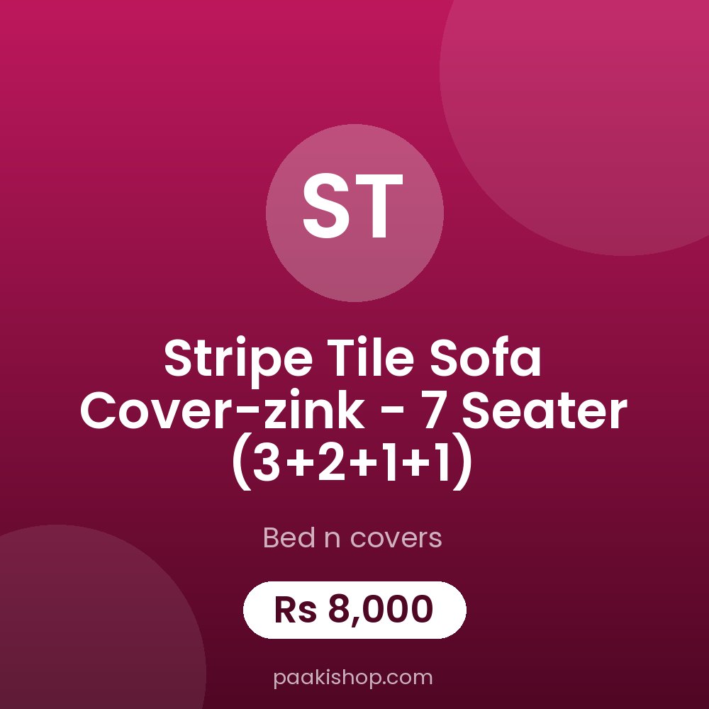 Stripe Tile Sofa Cover-zink - 7 Seater (3+2+1+1)