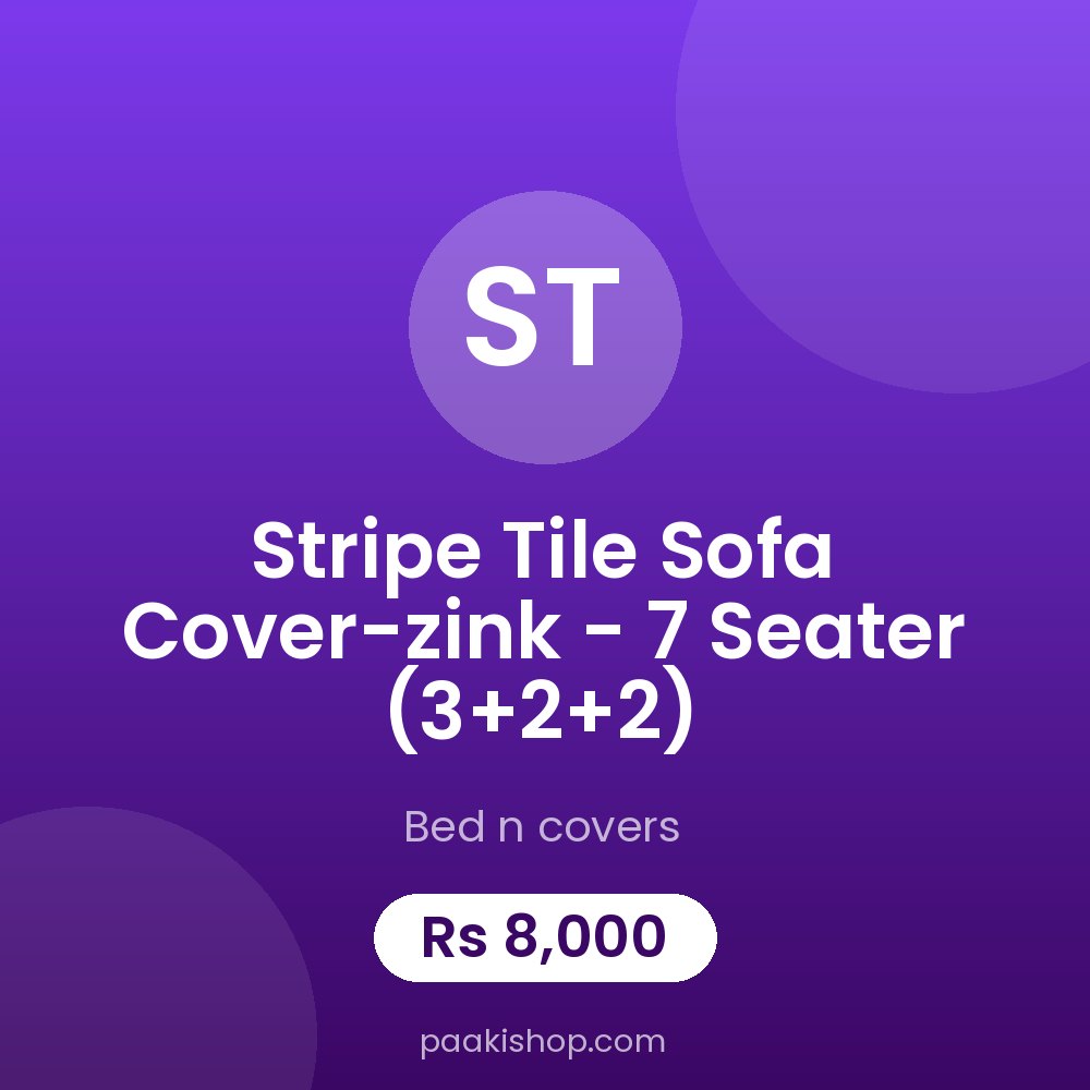 Stripe Tile Sofa Cover-zink - 7 Seater (3+2+2)