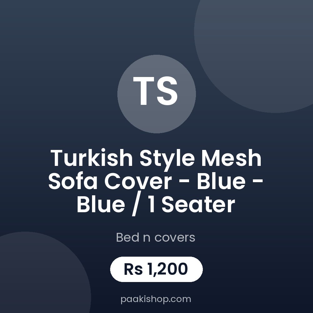 Turkish style Mesh Sofa Cover - Blue - Blue / 1 seater