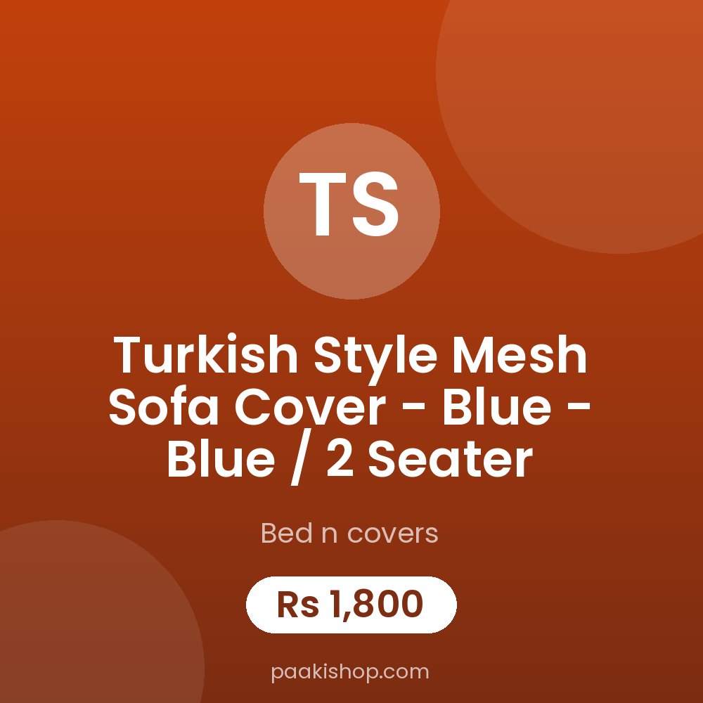 Turkish style Mesh Sofa Cover - Blue - Blue / 2 seater
