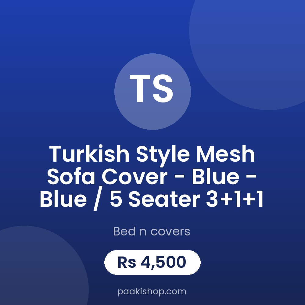 Turkish style Mesh Sofa Cover - Blue - Blue / 5 seater 3+1+1