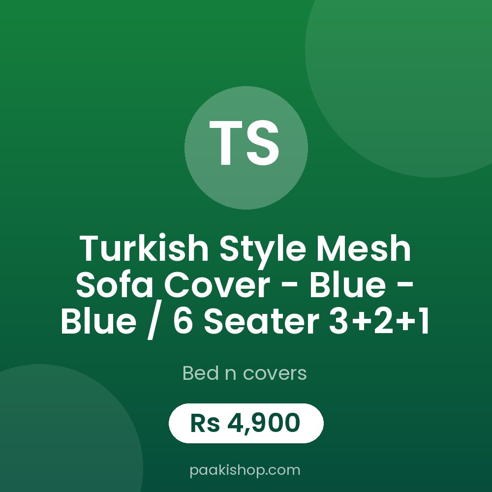 Turkish style Mesh Sofa Cover - Blue - Blue / 6 seater 3+2+1