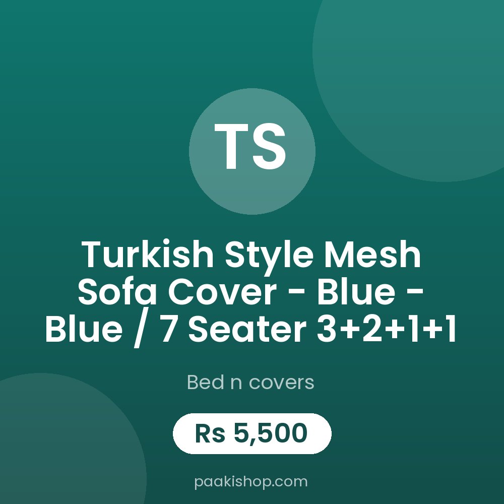 Turkish style Mesh Sofa Cover - Blue - Blue / 7 seater 3+2+1+1