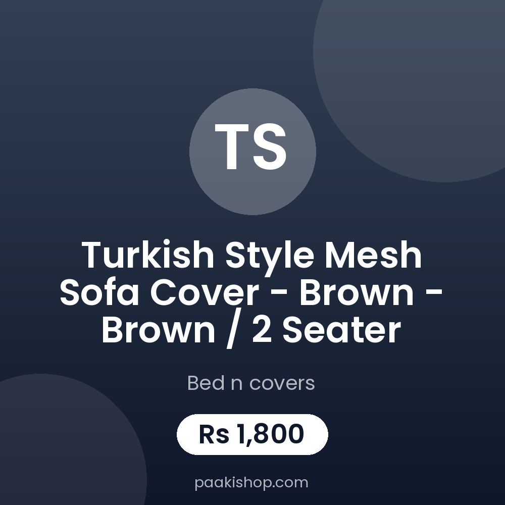 Turkish style Mesh Sofa Cover - Brown - Brown / 2 seater