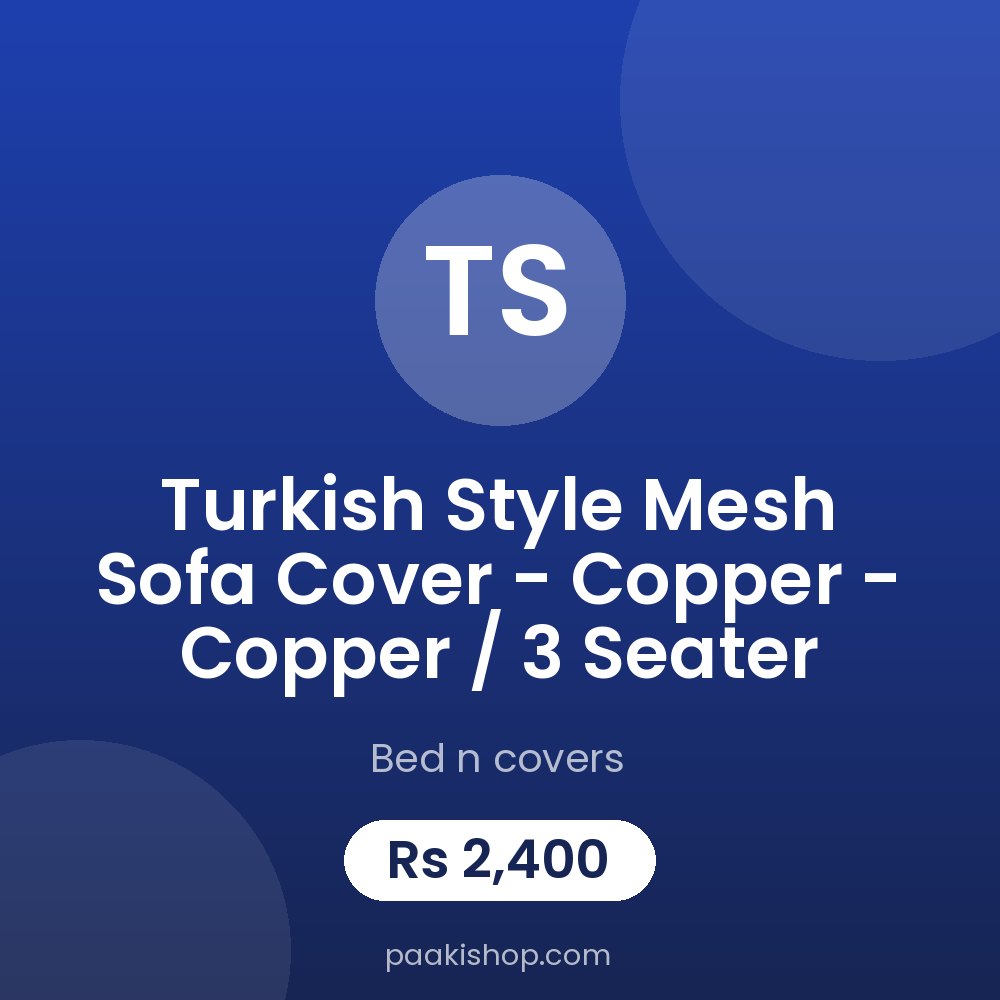 Turkish style Mesh Sofa Cover - Copper - Copper / 3 seater