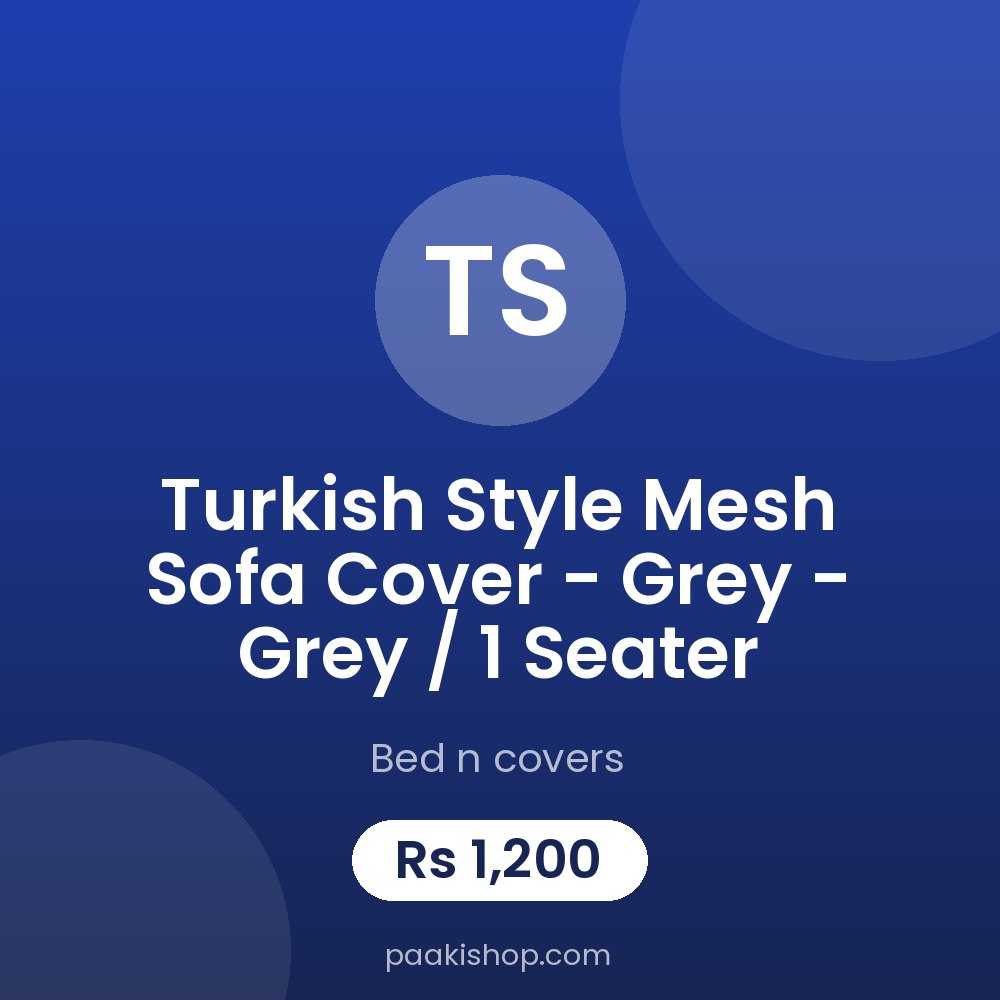 Turkish style Mesh Sofa Cover - Grey - Grey / 1 seater
