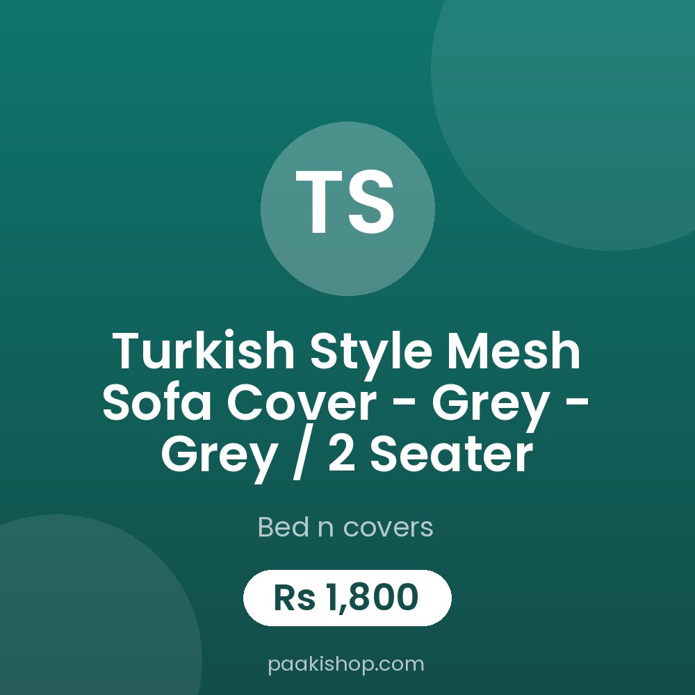 Turkish style Mesh Sofa Cover - Grey - Grey / 2 seater