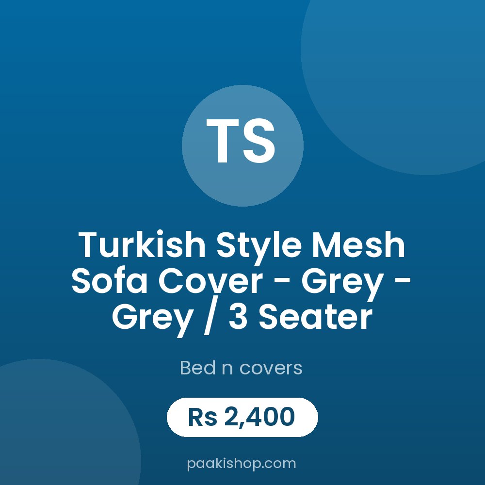 Turkish style Mesh Sofa Cover - Grey - Grey / 3 seater