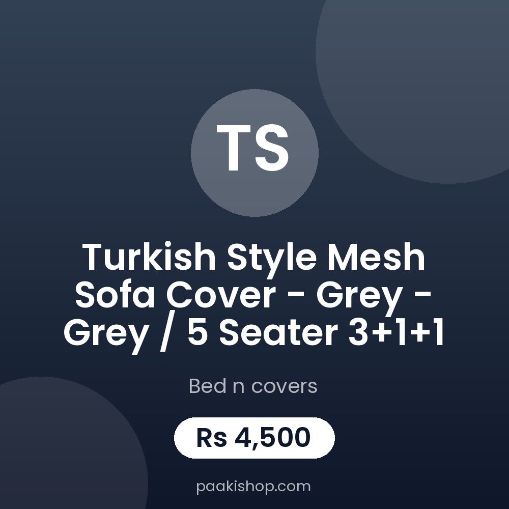 Turkish style Mesh Sofa Cover - Grey - Grey / 5 seater 3+1+1