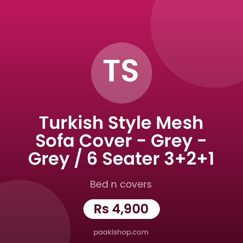 Turkish style Mesh Sofa Cover - Grey - Grey / 6 seater 3+2+1