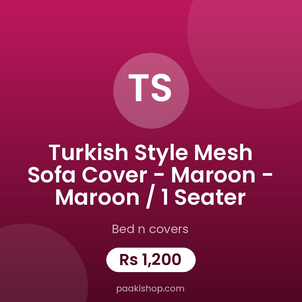 Turkish style Mesh Sofa Cover - Maroon - Maroon / 1 seater