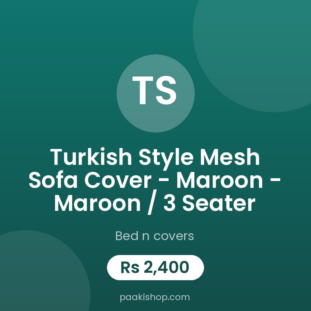 Turkish style Mesh Sofa Cover - Maroon - Maroon / 3 seater