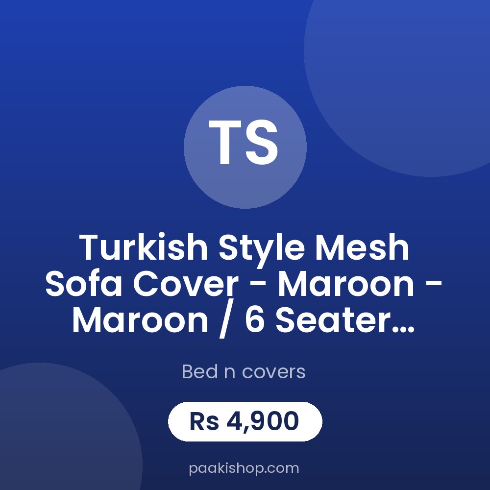 Turkish style Mesh Sofa Cover - Maroon - Maroon / 6 seater 3+2+1