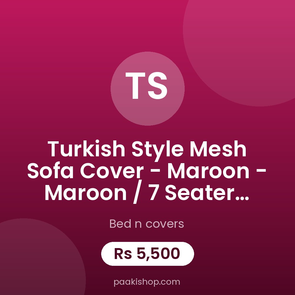 Turkish style Mesh Sofa Cover - Maroon - Maroon / 7 seater 3+2+1+1