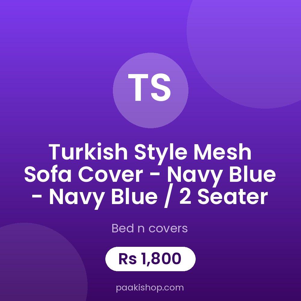 Turkish style Mesh Sofa Cover - Navy Blue - Navy Blue / 2 seater
