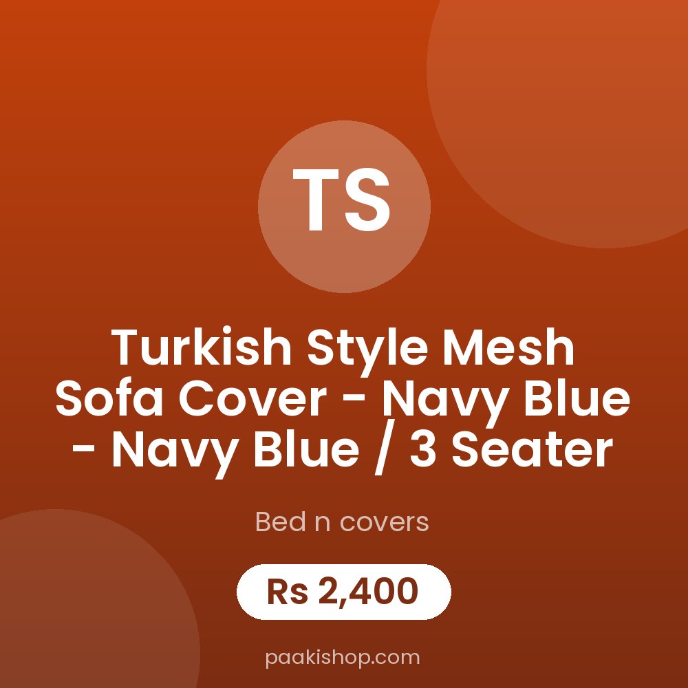 Turkish style Mesh Sofa Cover - Navy Blue - Navy Blue / 3 seater