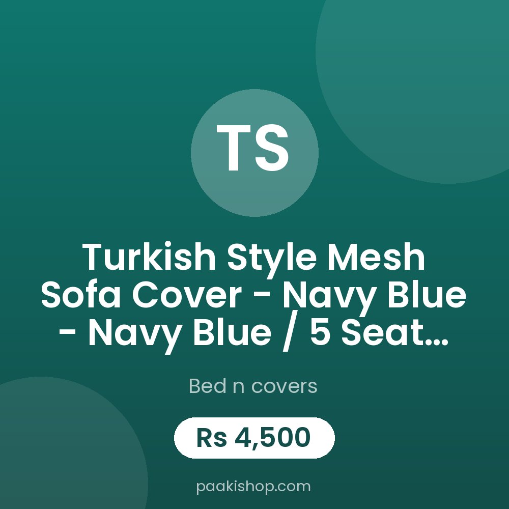 Turkish style Mesh Sofa Cover - Navy Blue - Navy Blue / 5 seater 3+1+1