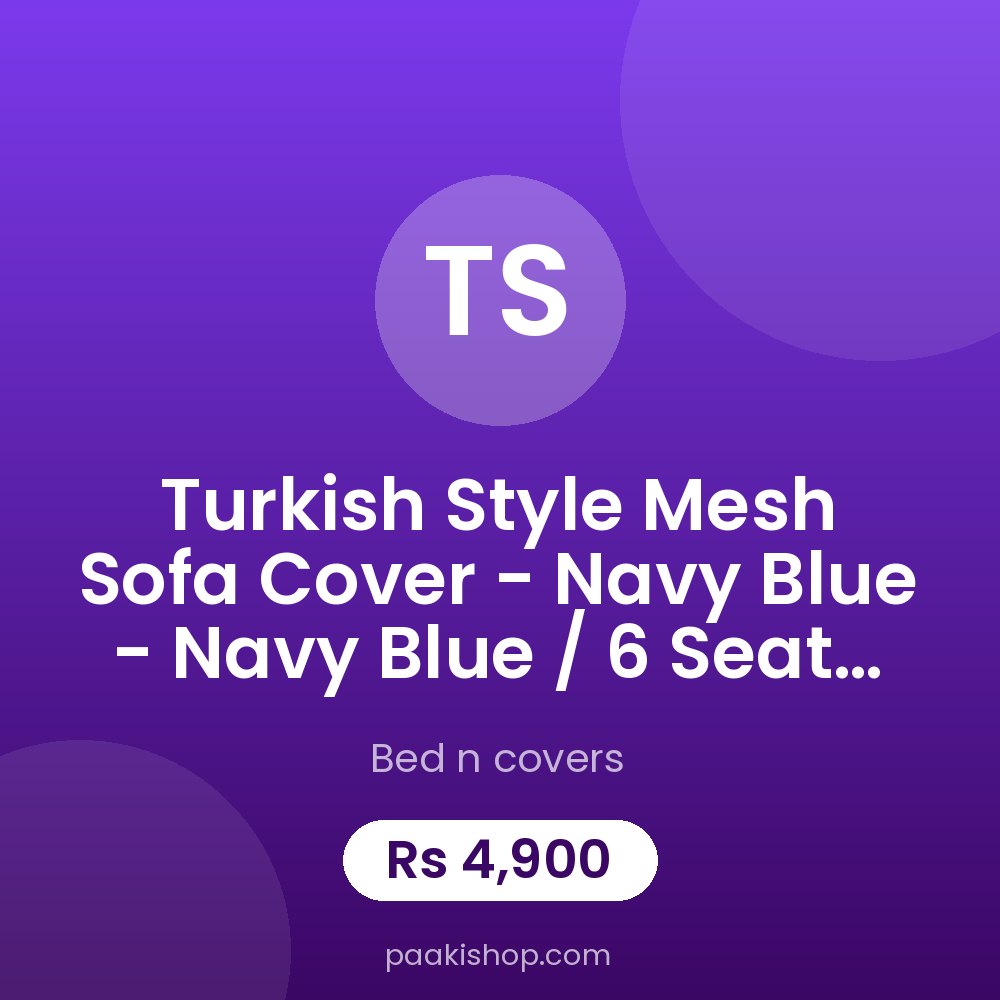 Turkish style Mesh Sofa Cover - Navy Blue - Navy Blue / 6 seater 3+2+1