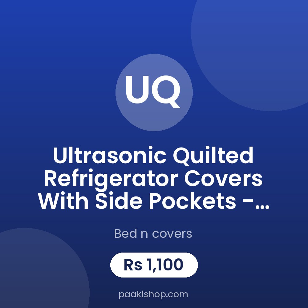 Ultrasonic Quilted Refrigerator Covers With Side Pockets - Black