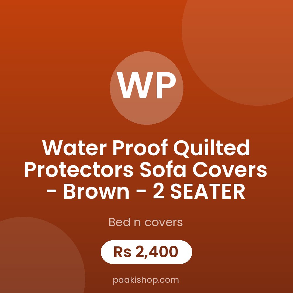 Water proof Quilted Protectors Sofa Covers - Brown - 2 SEATER