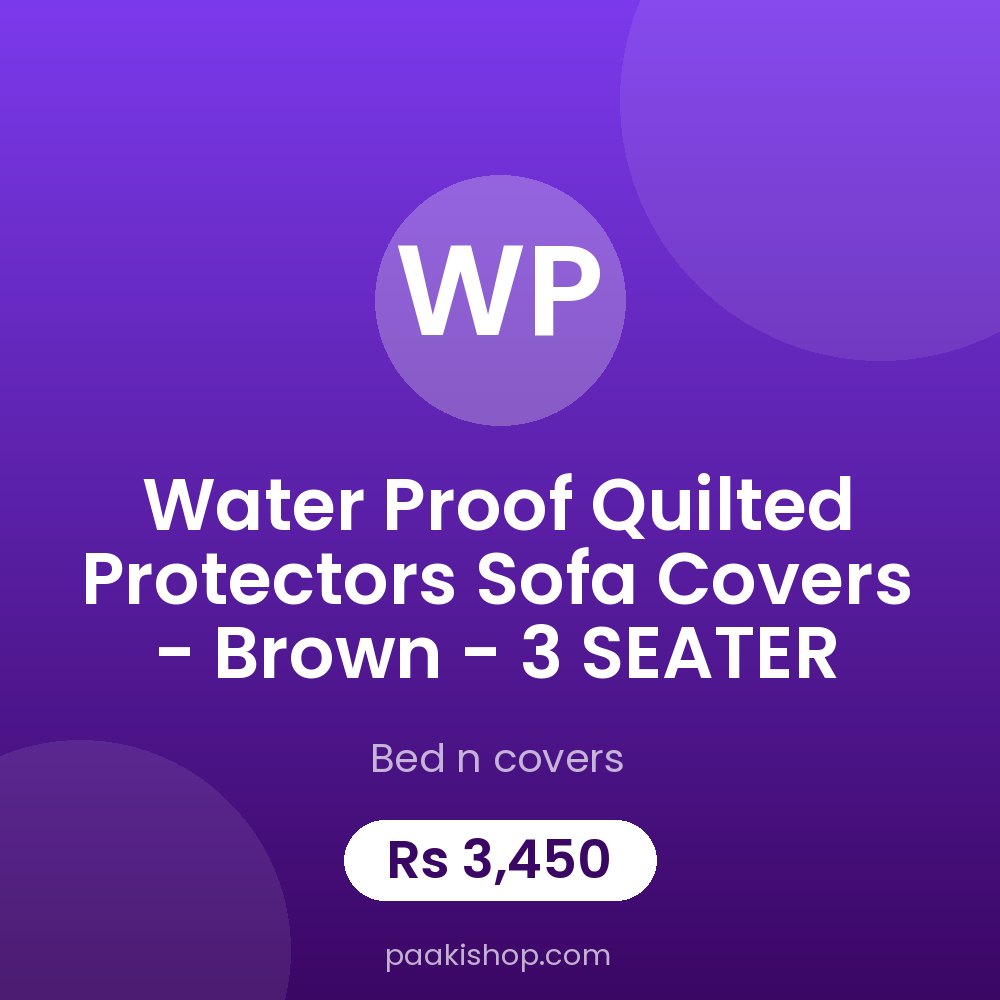 Water proof Quilted Protectors Sofa Covers - Brown - 3 SEATER