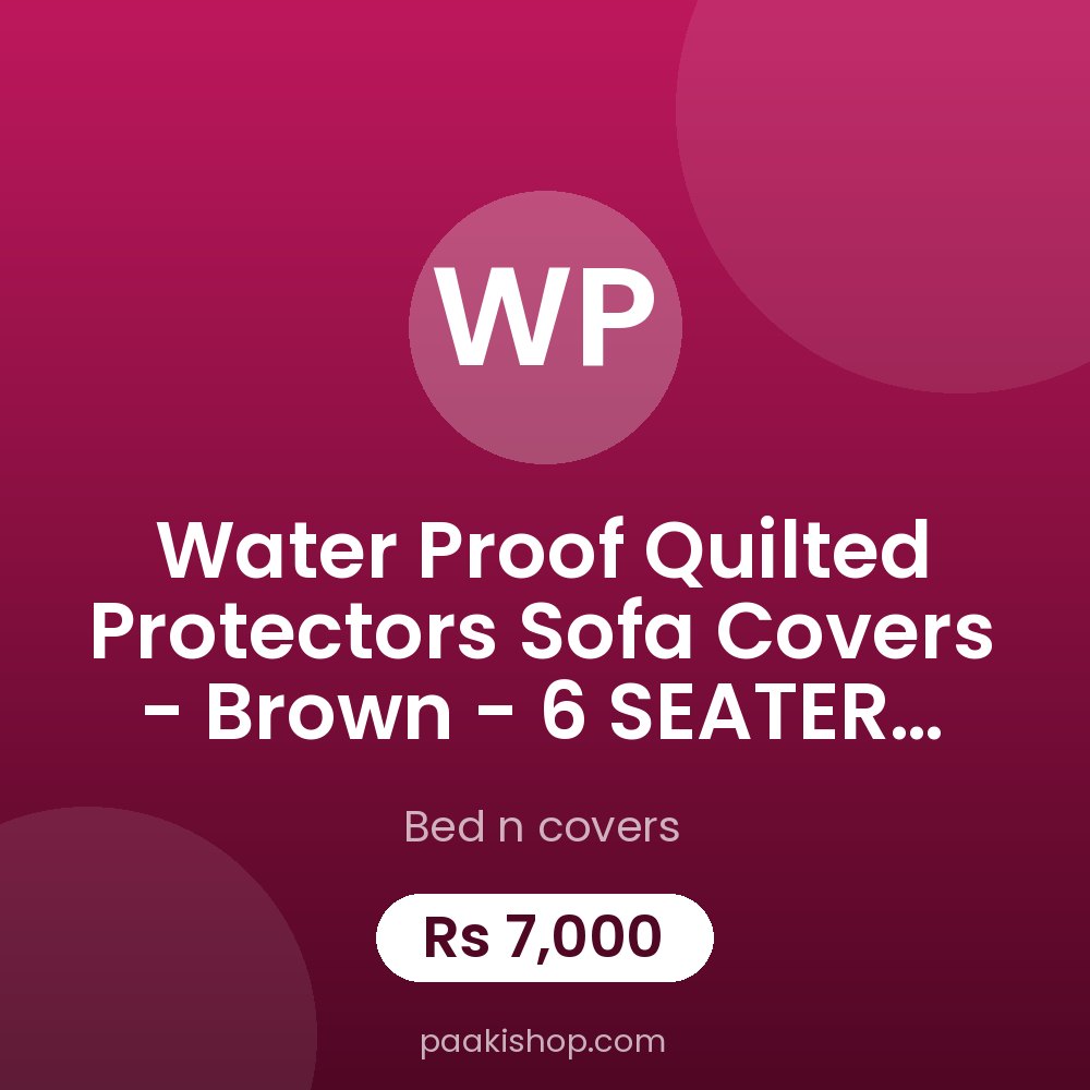Water proof Quilted Protectors Sofa Covers - Brown - 6 SEATER 3+2+1