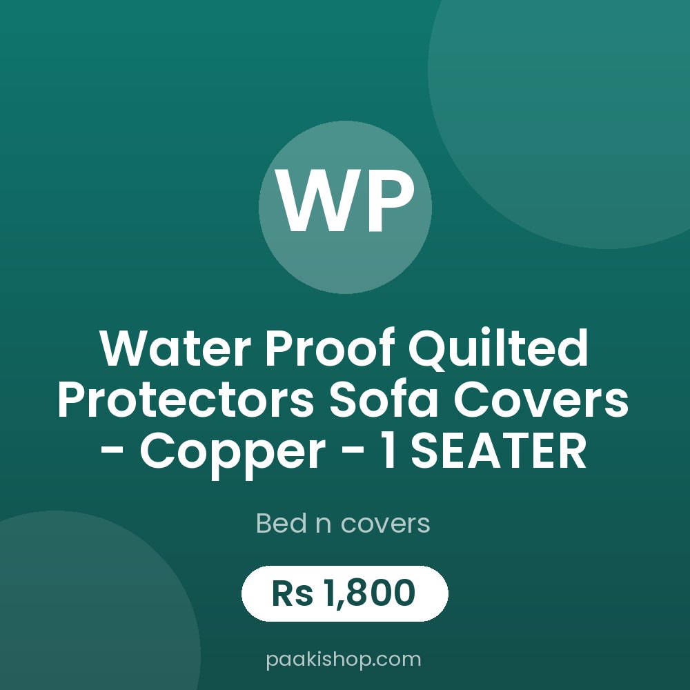 Water proof Quilted Protectors Sofa Covers - Copper - 1 SEATER