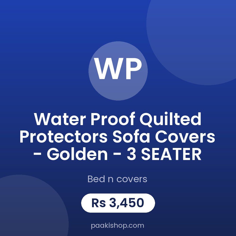 Water proof Quilted Protectors Sofa Covers - Golden - 3 SEATER