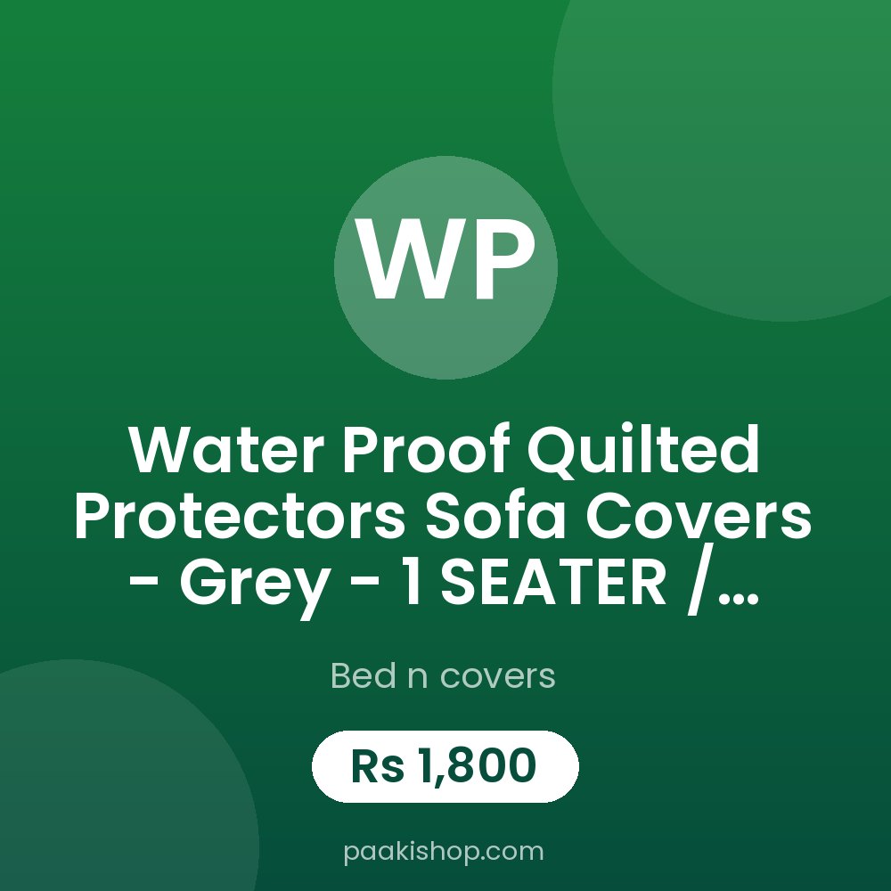 Water proof Quilted Protectors Sofa Covers - Grey - 1 SEATER / Gray