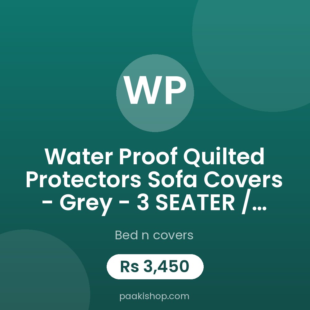 Water proof Quilted Protectors Sofa Covers - Grey - 3 SEATER / Gray