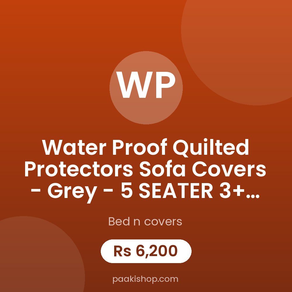 Water proof Quilted Protectors Sofa Covers - Grey - 5 SEATER  3+1+1 / Gray