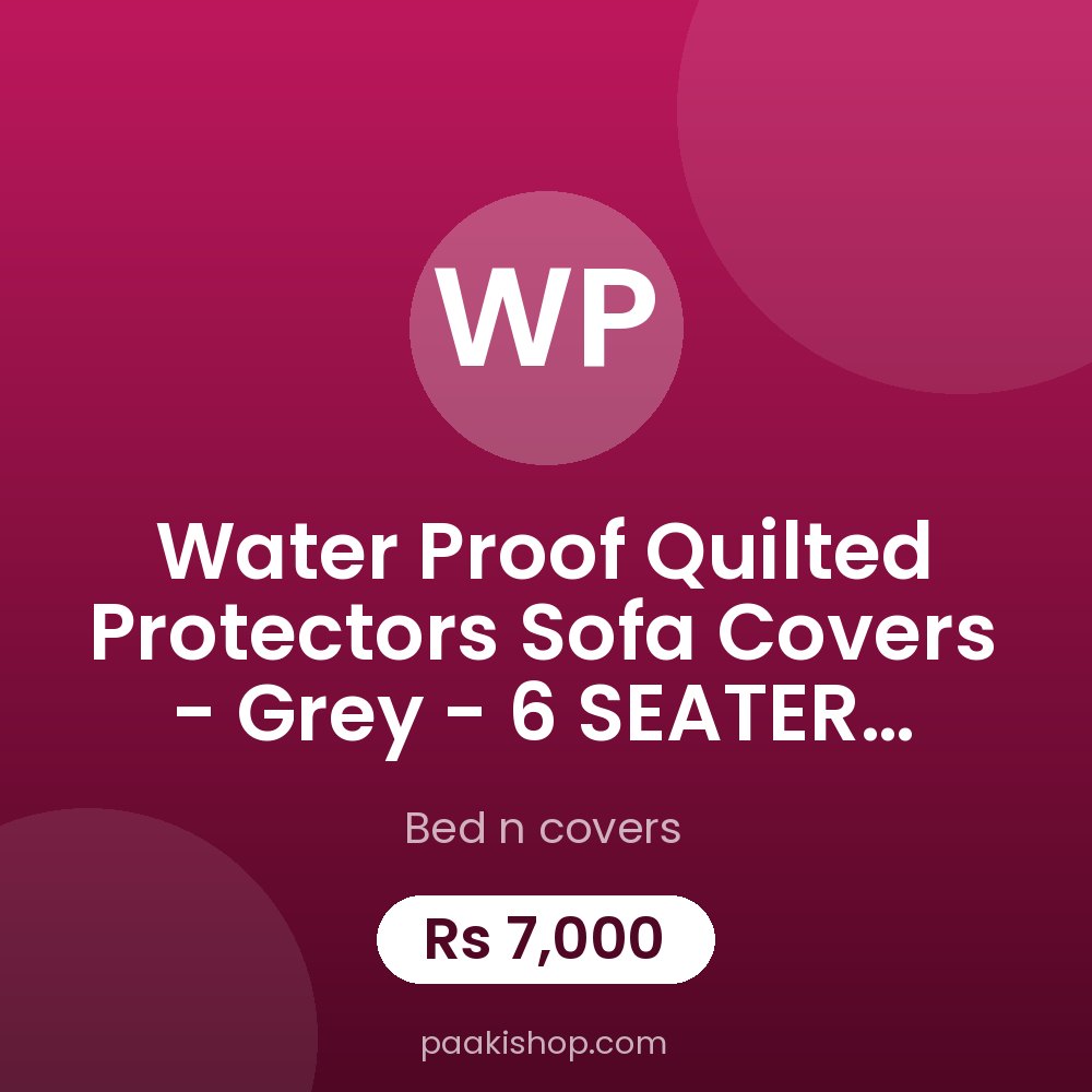 Water proof Quilted Protectors Sofa Covers - Grey - 6 SEATER 3+2+1 / Gray